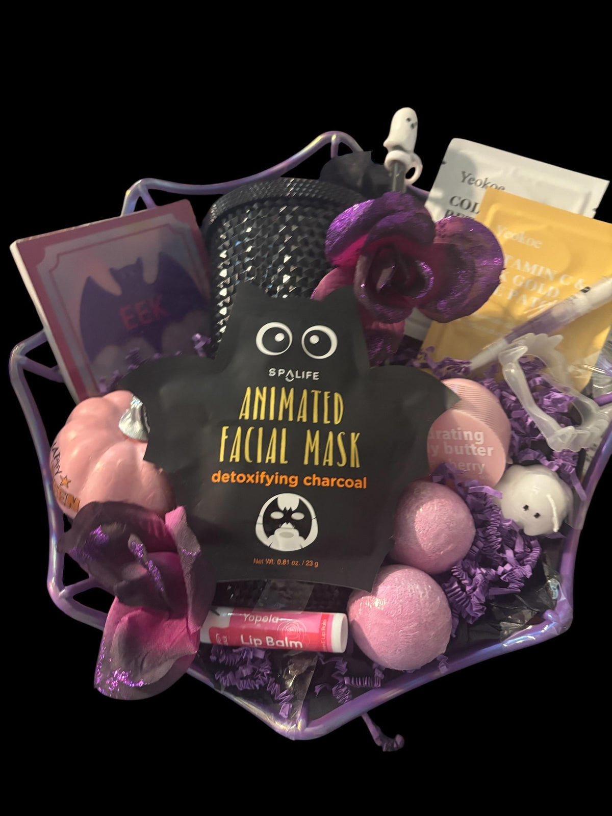 Ladies Boo Basket - spooky spa Halloween gift basket