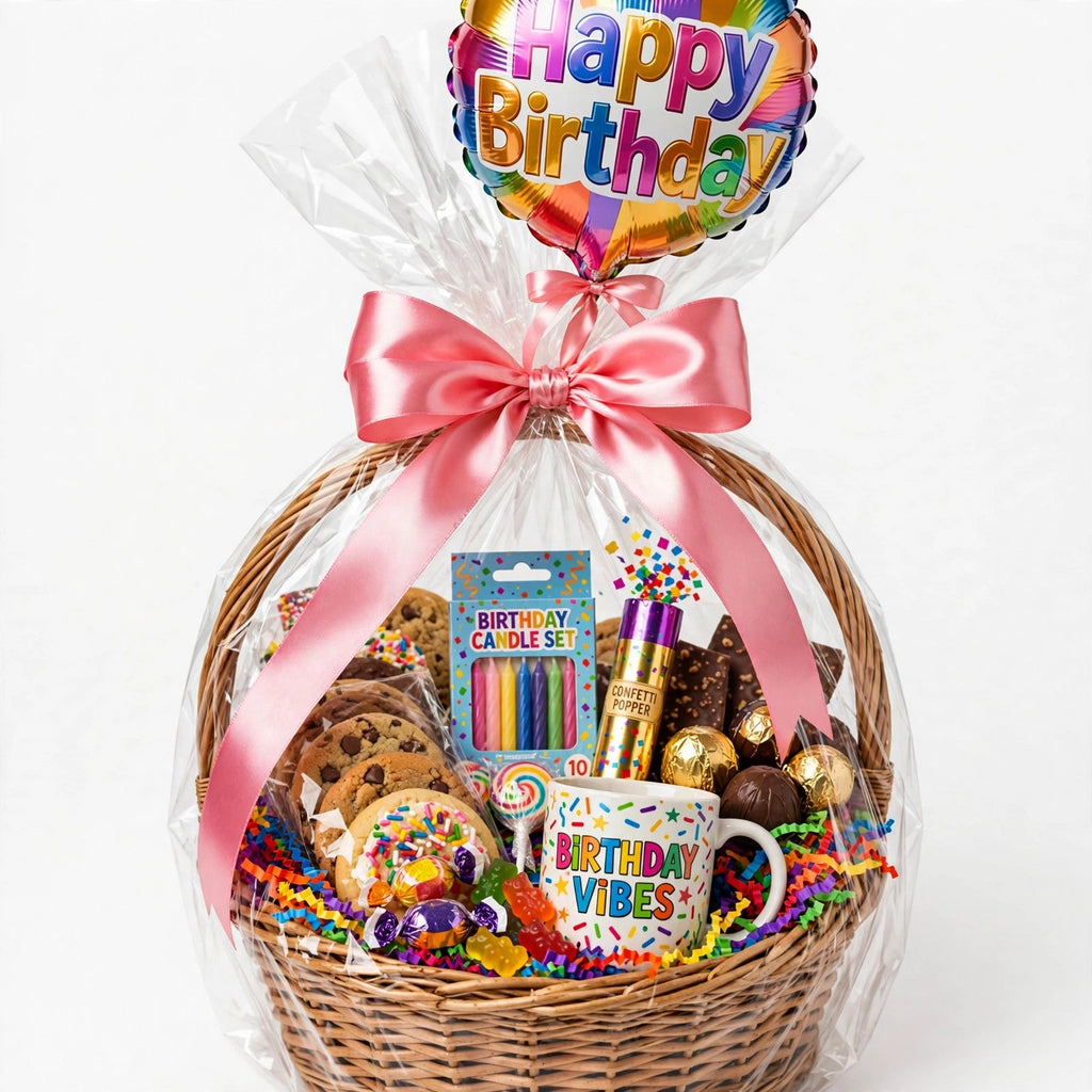Birthday custom gift basket example