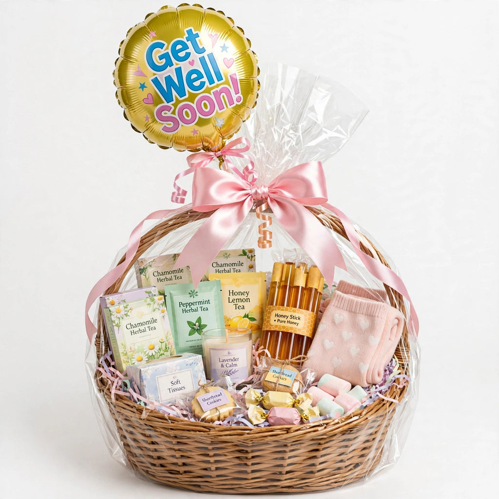 Get Well Soon custom gift basket example