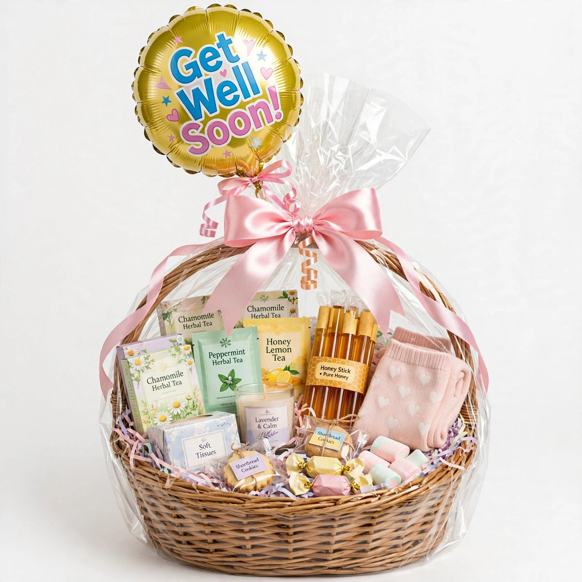 Get Well Soon custom gift basket example