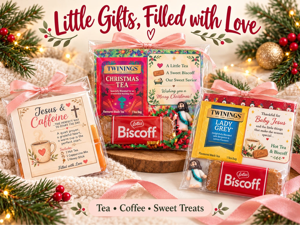 Little Gifts, Filled with Love | Mini Tea Gift Set with Jesus Figurine