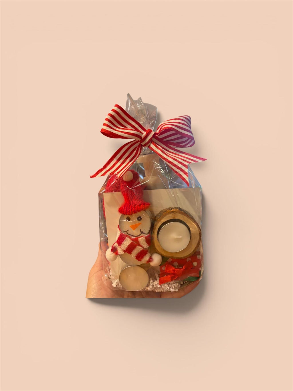 Holiday Snowman Hand Soap Gift Set • Warm Vanilla Sugar, Kitchen Towel, Candle