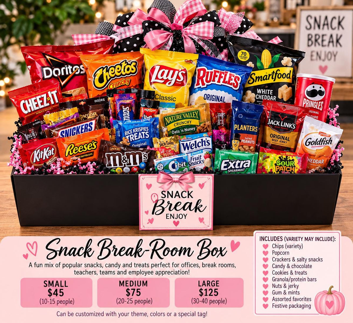 Office Snack Box Gift, Employee Appreciation Gift, Corporate Gift Basket, Break Room Snacks, Staff & Client Gift