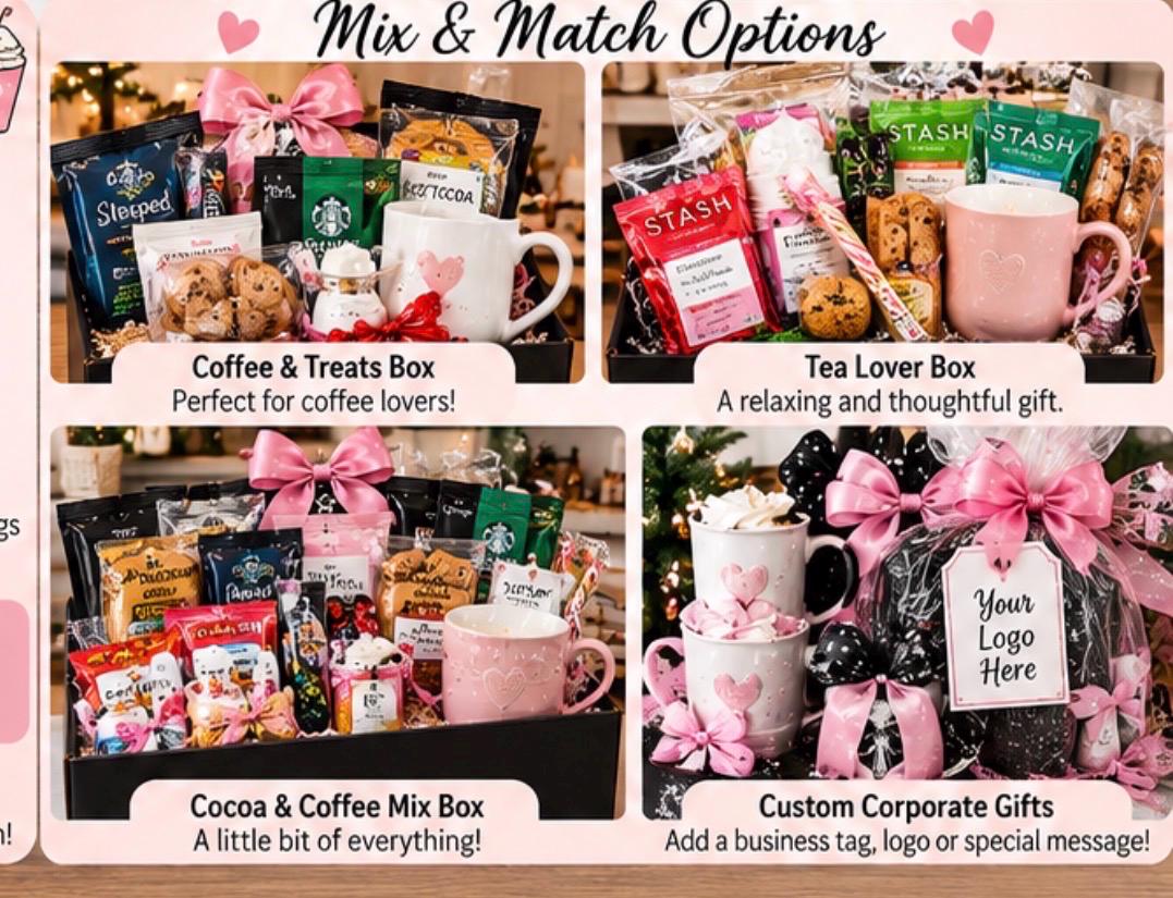 Coffee Tea Cocoa Gift Box, Holiday Drink Bar, Corporate Christmas  and Thanksgiving Gift, Office Break Room Gift, Employee Appreciation