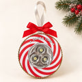 Light-up Santa Cam Christmas ornament with candy cane ring