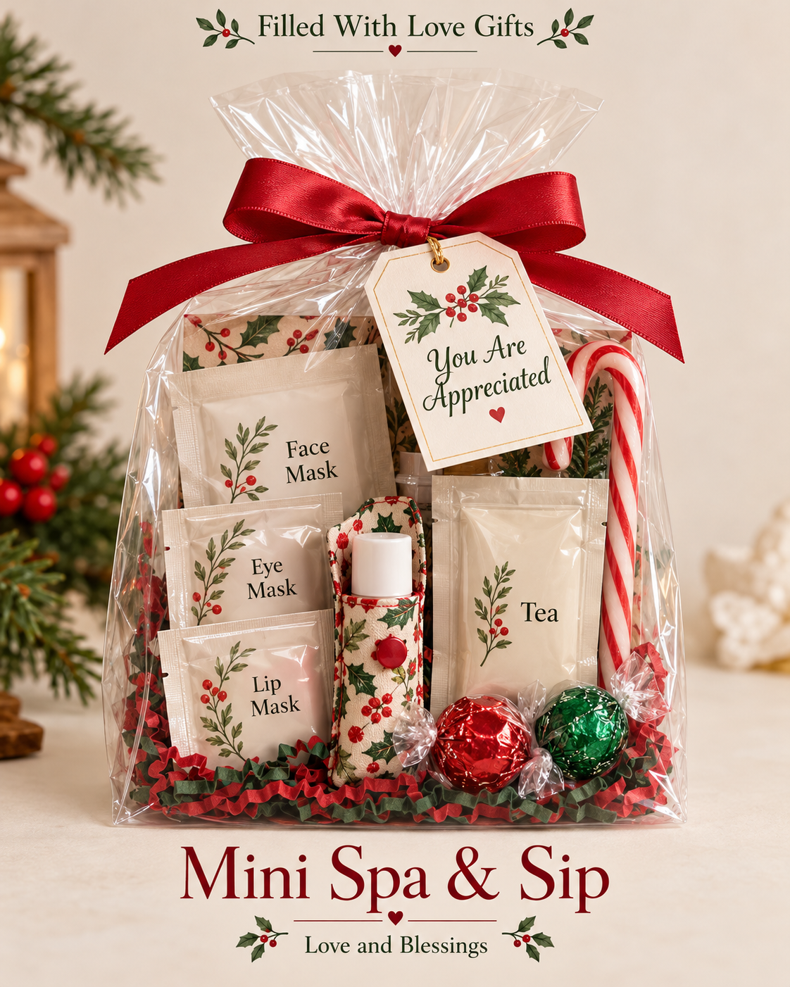 Mini Spa & Sip — Christmas design