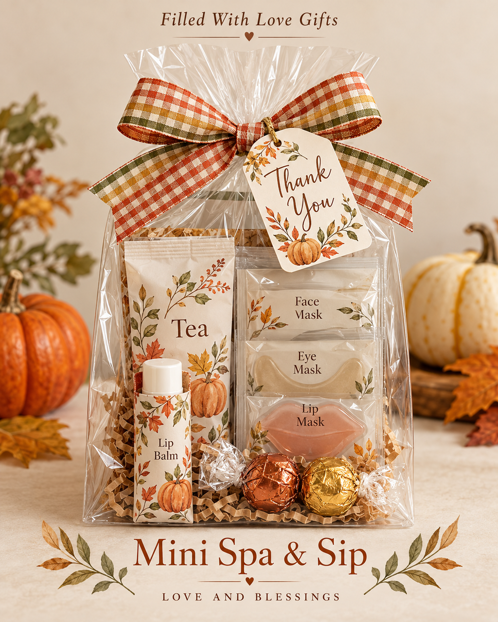 Mini Spa & Sip — Fall design