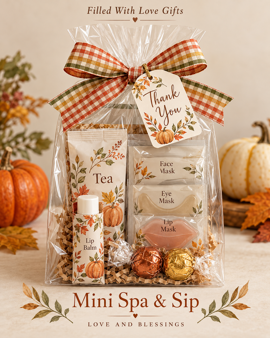 Mini Spa & Sip — Fall design